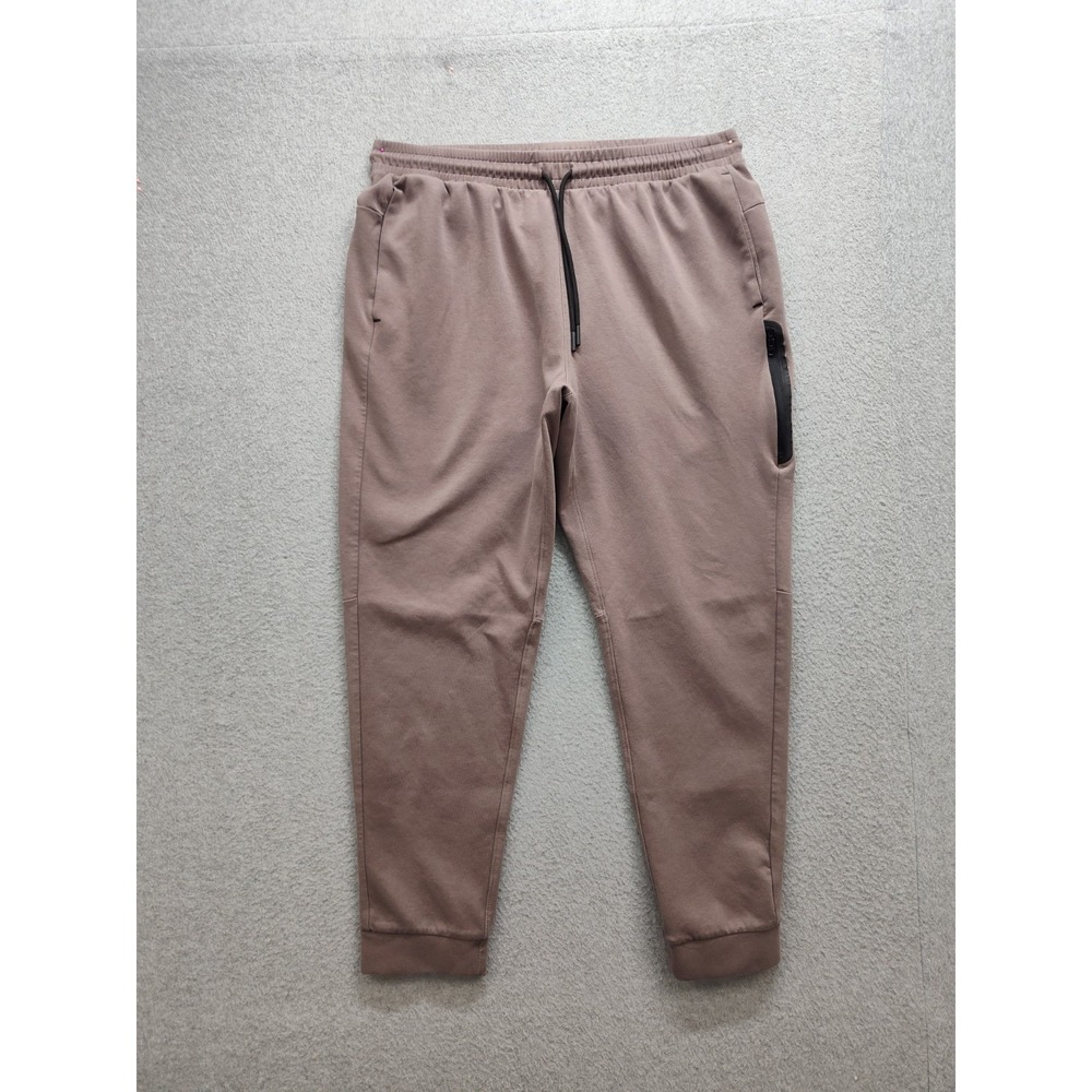 Old Navy Men Jogger Pant L Tan Fleece Drawstring Waist Pockets Gym Performance